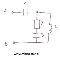 Obwody elektryczne - wyznaczanie impedancji zastępczej obwodu prądu przemiennego zadanie 4.
