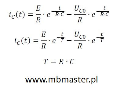 Stan nieustalony - ładowanie kondensatora - równania 5